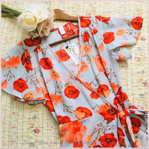 **SALE**🦋 HP🎉5⭐️ Poppy Wrap Maxi High Low Dress - Picture 4 of 11